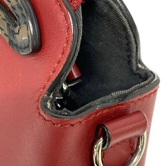Auth FENDI By The Way 8BL124 Red Brown Black Leather Handbag - Picture 13 of 16